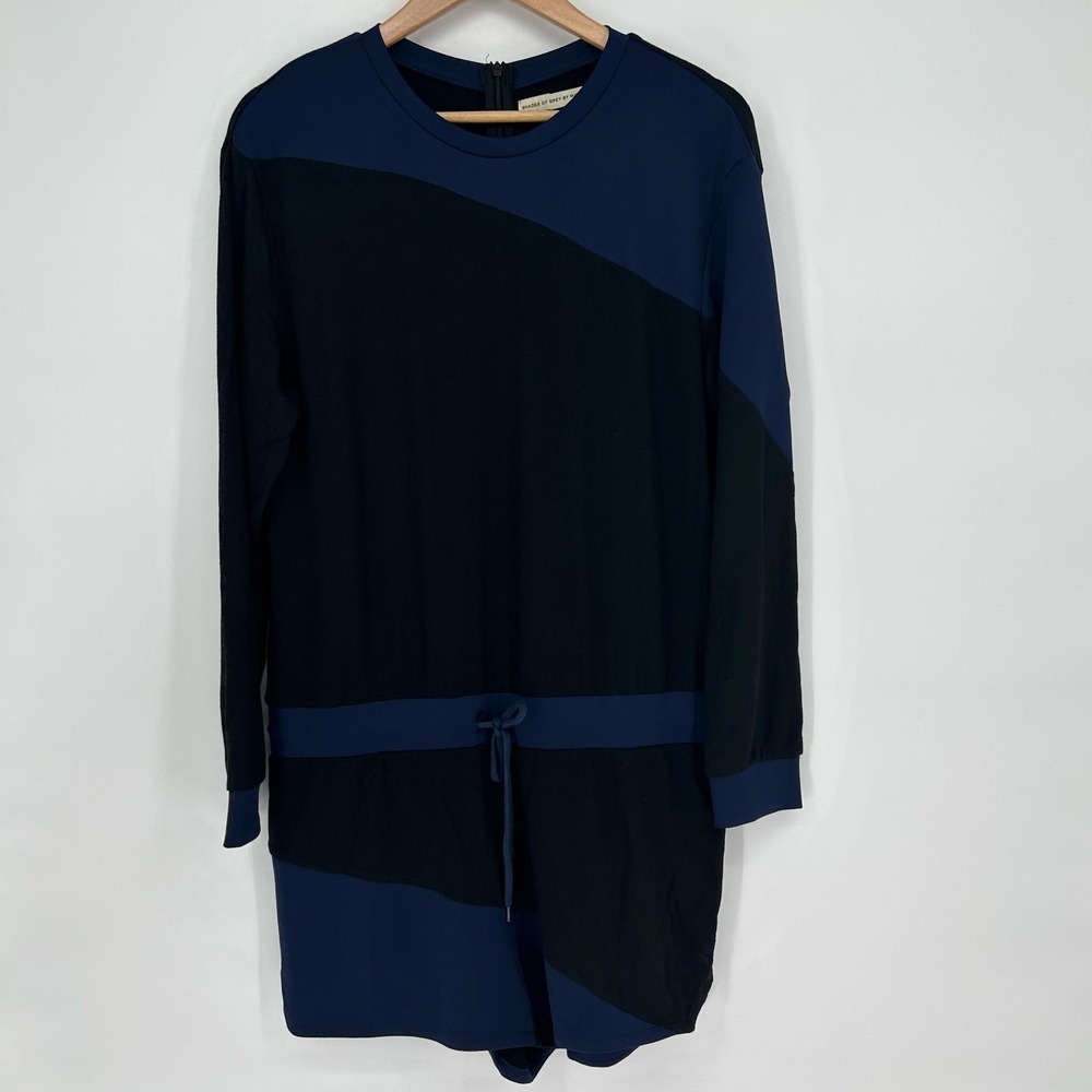 Shades of Grey‎ by Micah Cohen Romper M Navy/Black Colorblock Long Sleeve